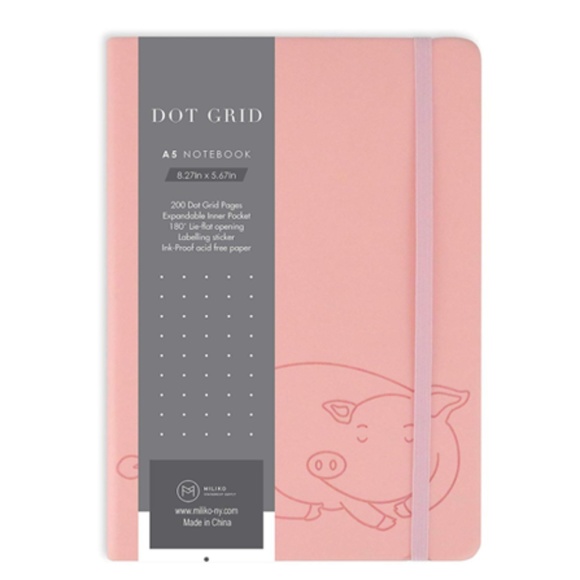 Pink Piggy A5 Soft Touch Cover Banded(Dot Grid) - Picture 2 of 5